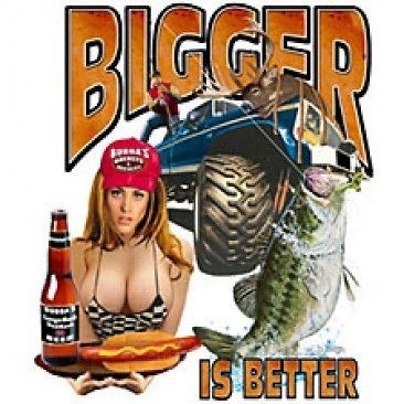   Bigger Is Better  S 5X T Shirt Fisherman Bass Fish Angler Tee 6.99up