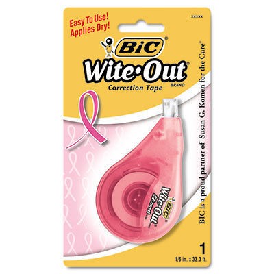 BIC Wite Out EZ Correct Correction Tape, 1/6 x 472, Pink Ribbon 