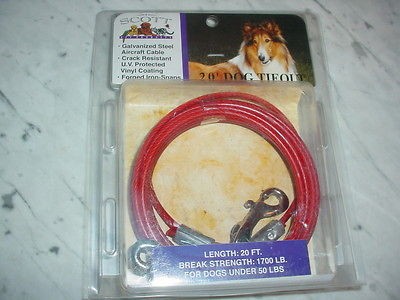 Dog Pet Animal Tieout Tie Out Cable Safety Chain 20 foot feet