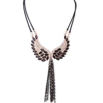   Fashion Bead Angel Wing Pendant Tassel BIB Collar Necklace Jewelry
