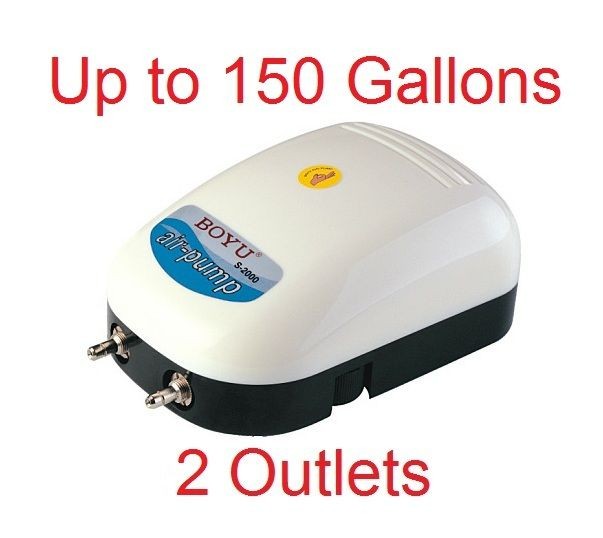   Gallon Adjustable Silent Quiet Air Pump Aquarium Fish Tank 2 outlet 3w