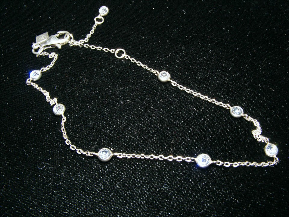 SILPADA .925 Sterling Silver Cubic Zirconia Ankle Bracelet B Anklet 