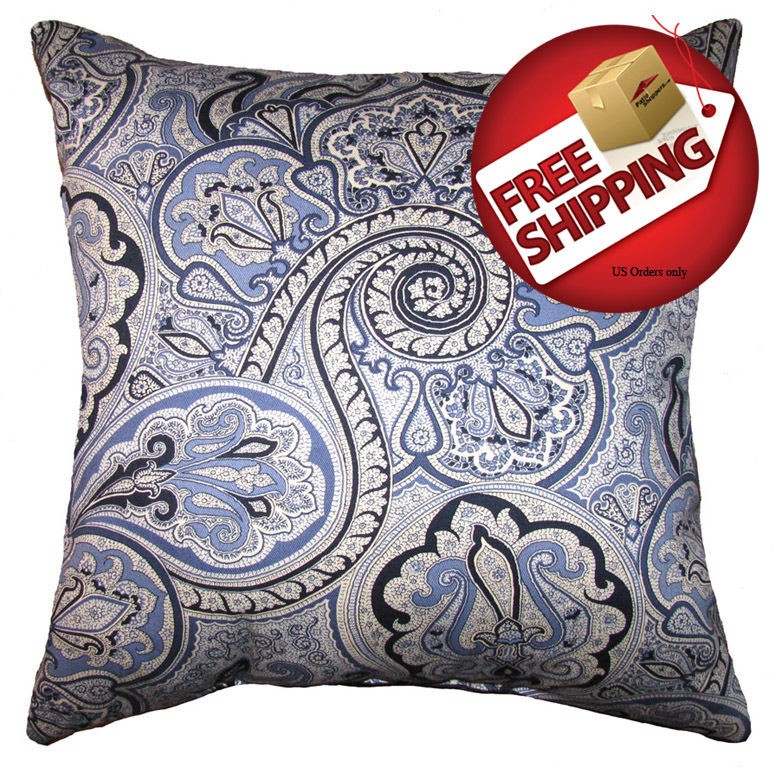   Shawl Paisley Porcelain Decorative Throw Pillow   Lumbar or Square