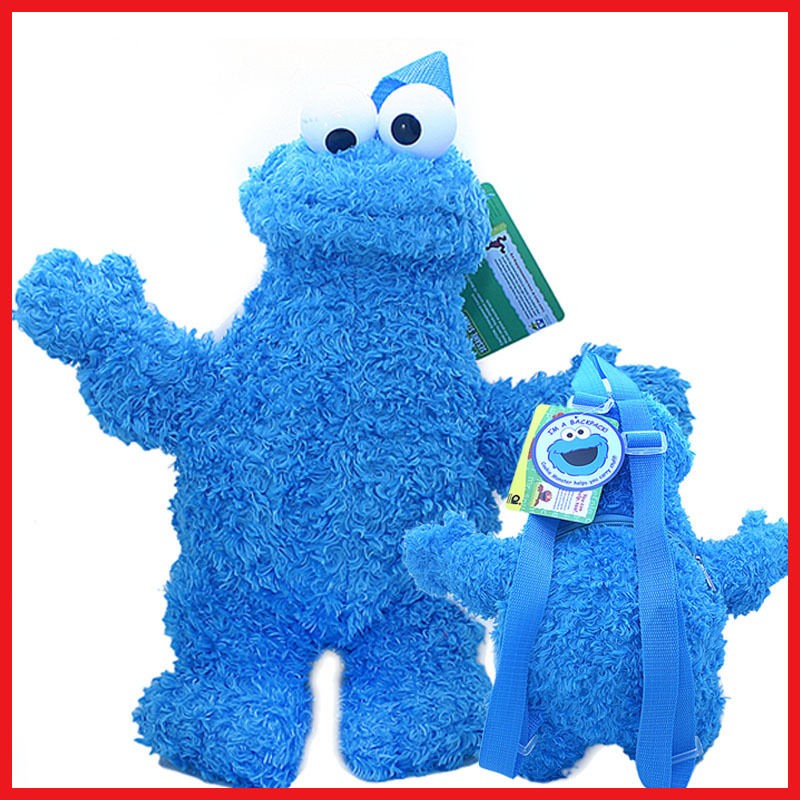 Sesame Street Cookie Monster Plush Doll Backpack Plush Figure Bag 14