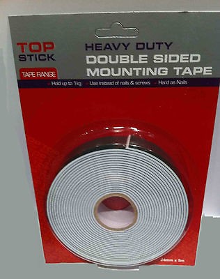 HEAVY DUTY DOUBLE SIDED CAR NUMBER PLATE STICKY FOAM TAPE  HOLDS 1KG 
