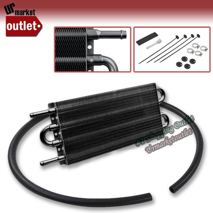 Black Universal Aluminum Transmission Oil Cooler/Radiator Converter 