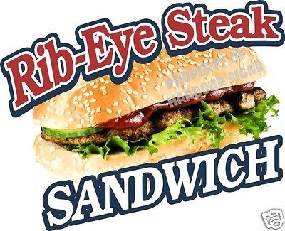   Rib Eye Steak Sub Sandwich Concession Food Truck Mobile Van Decal 14