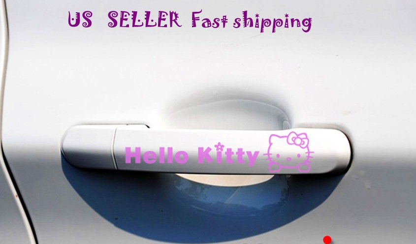 2Pcs Hello Kitty Auto Car handle Decor Sticker Decals US Seller