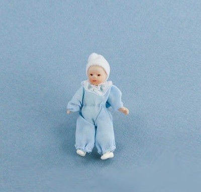 Dollhouse Miniature Porcelain Baby Boy Doll #WCPD88B