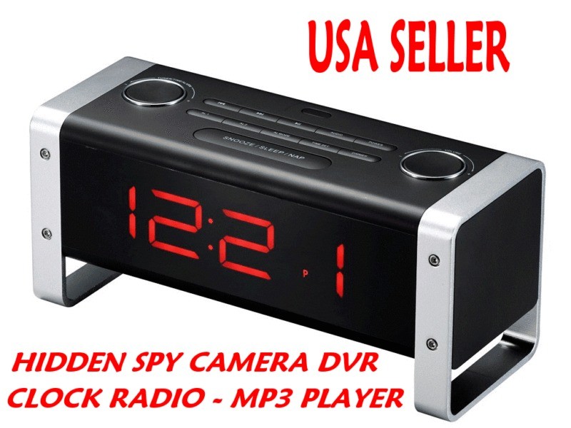 Clock Radio AC Powered Color Hidden Spy Camera Video Recorder DVR 