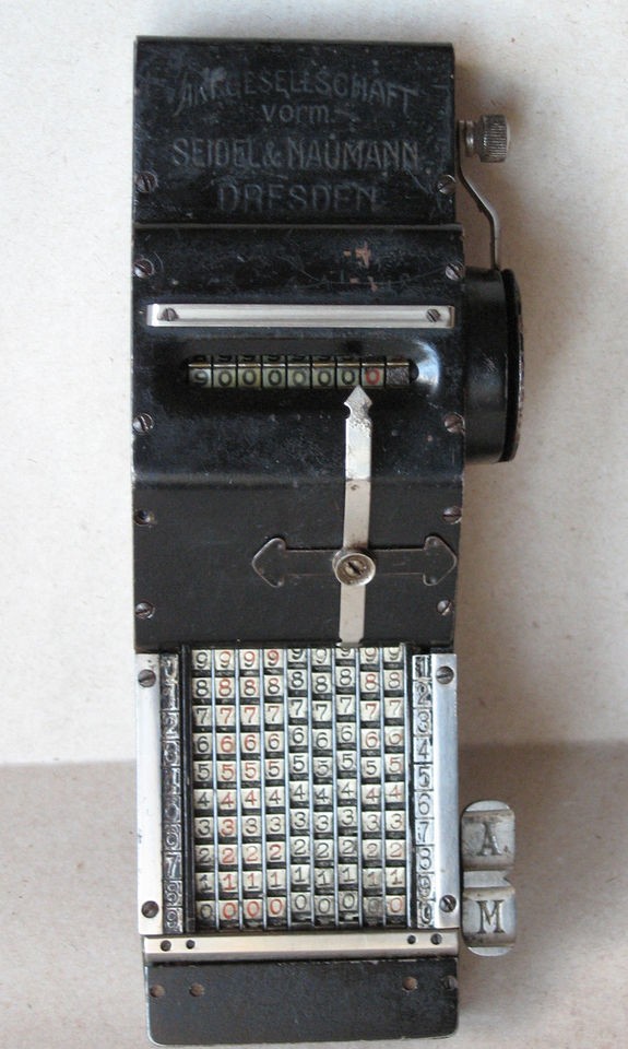   MECHANICAL CHAIN ADDING MACHINE CALCULATOR SEIDEL & NAUMANN /1900