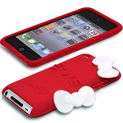 Hello Kitty Cute Back Cover Red Soft Case for iPod itouch 4 Gen 4G 4TH