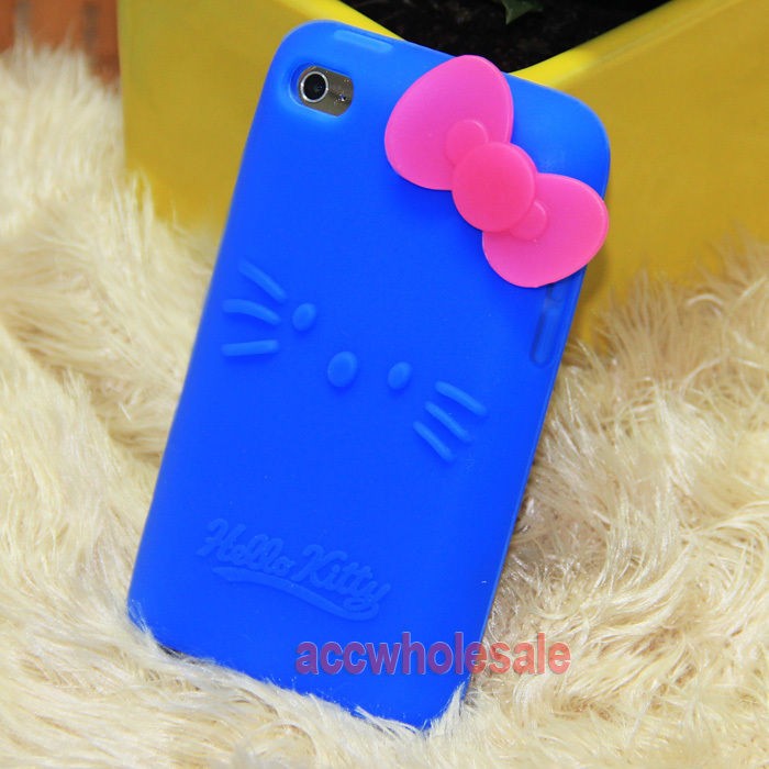 Hello Kitty Silicone Silicon Back Skin Cover Case For iPod Touch 4 Gen 
