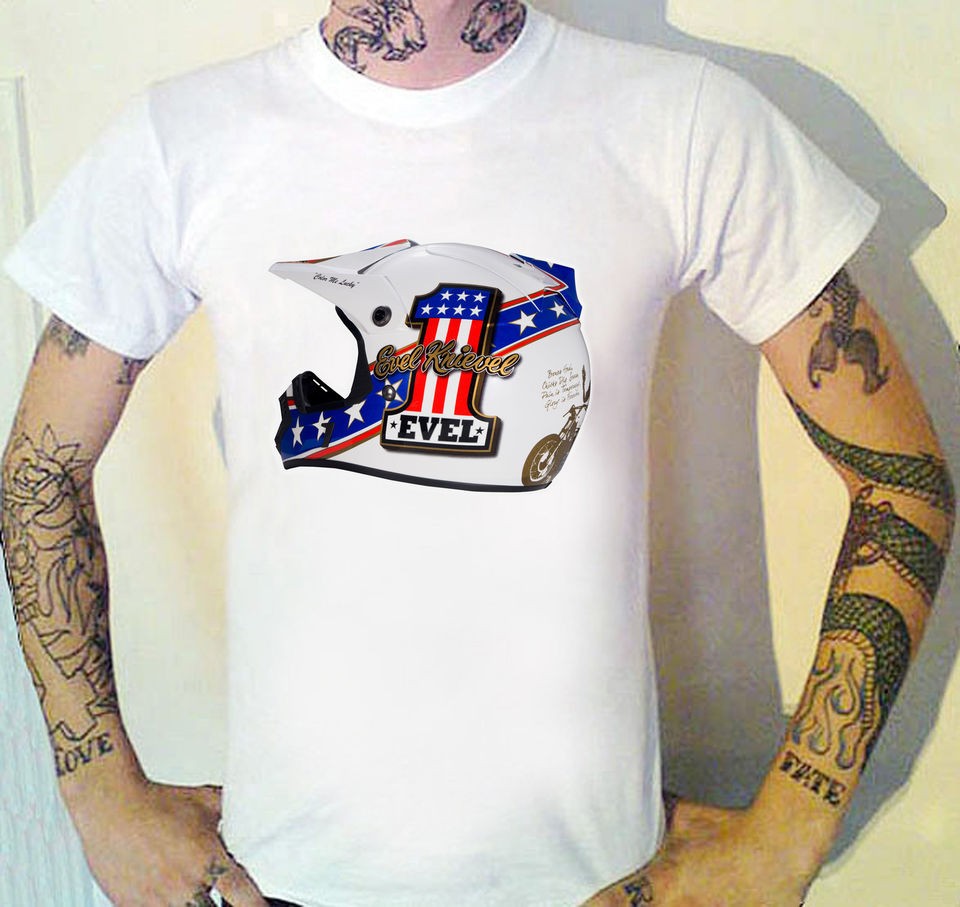 Evel Knievel Helmet USA T Shirt