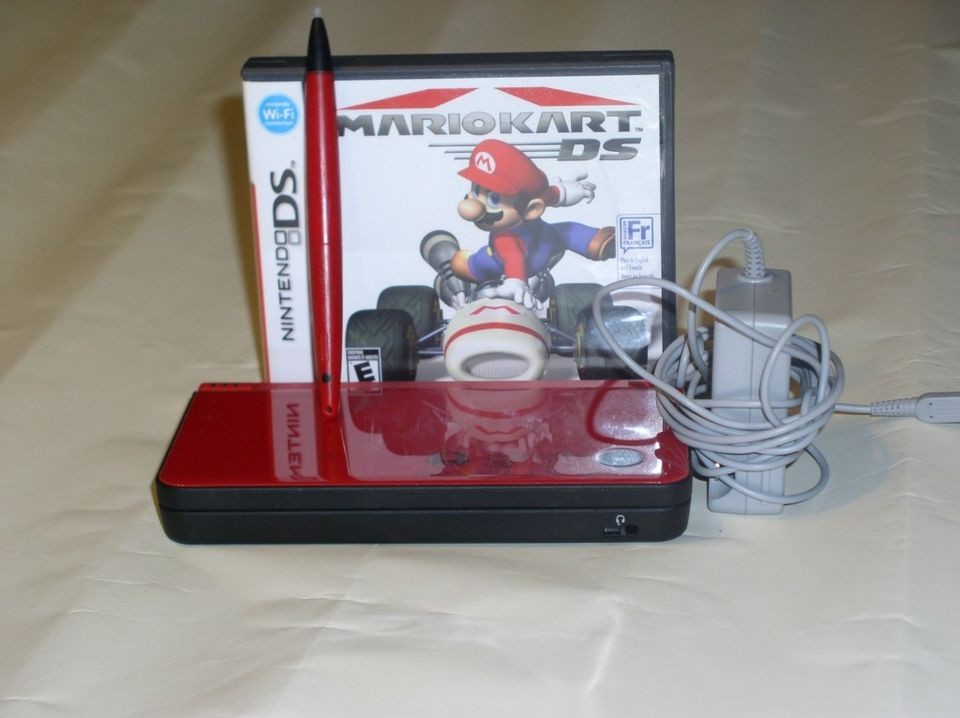 SUPER Red Nintendo DSi XL Limited Edition with Mario Kart DS game USED