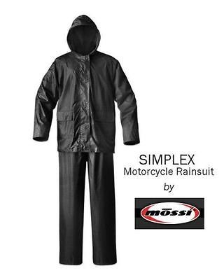 Mossi Simplex Black Motorcycle Rain Suit   Size MEDIUM