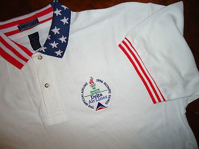   1996 New Delta Airlines US USA Olympics Olympic Atlanta Polo Shirt XL