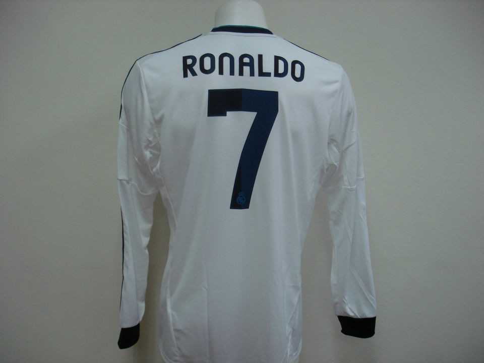 NEW ADIDAS REAL MADRID Home LONG SLEEVES 2012 13 Jersey + OFFICIAL 