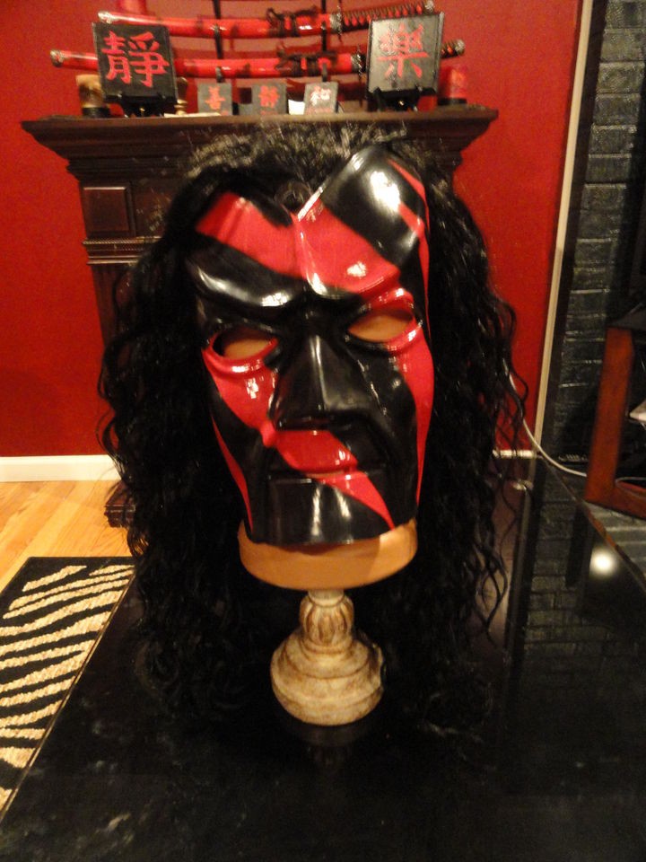   Kane Classic Mask With Hair/Wig Vintage WWE Halloween Rare Collectible