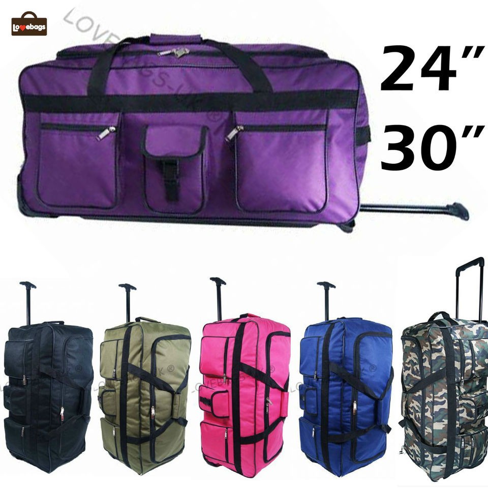 24 / 30 Wheeled Holdall Travel Luggage Suitcase Weekend Cabin 