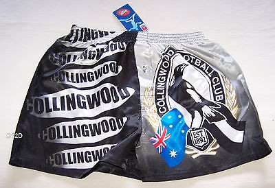 Collingwood Magpies AFL Mens Satin Boxer Shorts Size M New