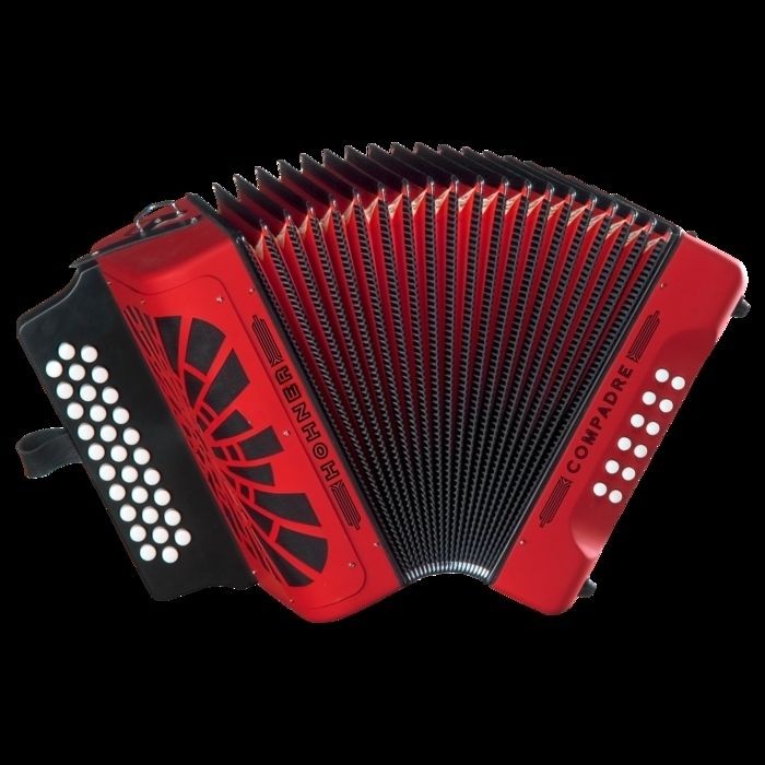 NEW Hohner Compadre Diatonic Accordion EAD MM Red with Gig Bag