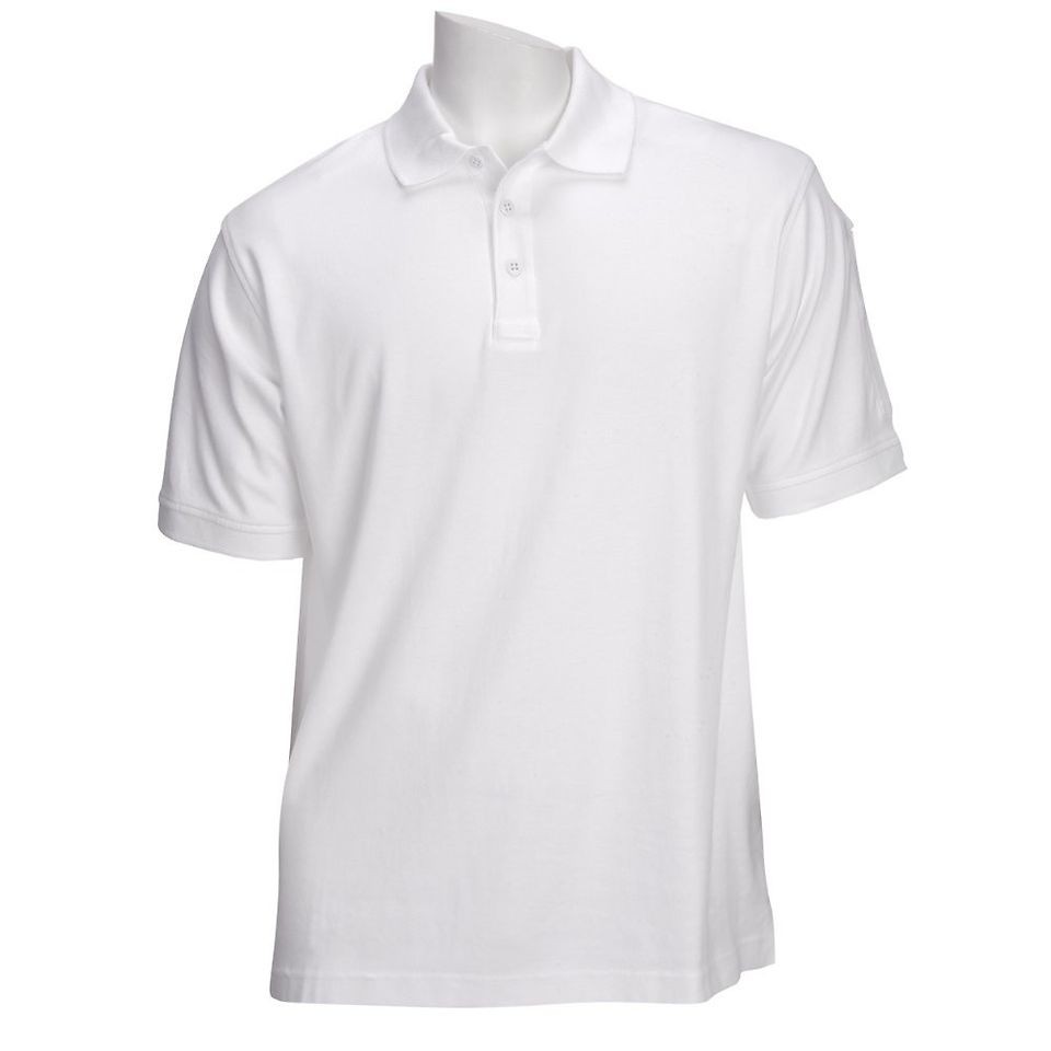 11 Tactical Performance Polo Shirt Short Sleeve Synthetic Knit White 