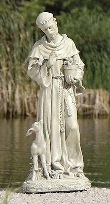 18 St. Francis Figure Resin/Stone Mix Garden Statue