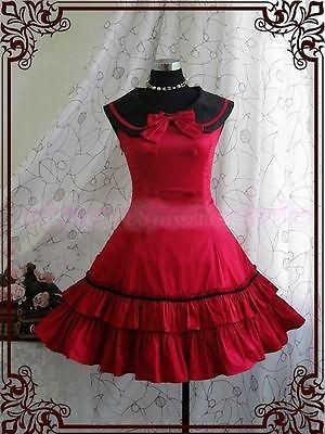 Sweet Gothic Lolita Belle Ball Gown Victorian Prom Red Cosplay Cute 