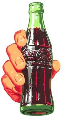 RARE Coca Cola 1950 s Hand & Bottle Soda Decal ORIGINAL Restore Coke 