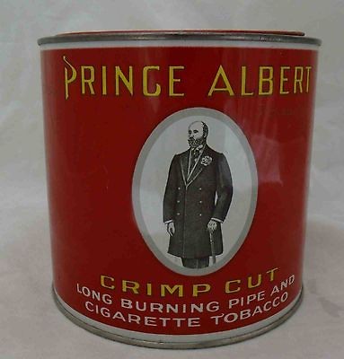 Vintage Prince Albert Round Tobacco Can w/Opener Tab 1 of 2