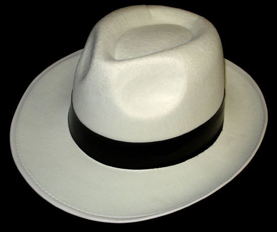 Al Capone Gangster Mob Trilby Hat White Black Michael Jackson Fancy 