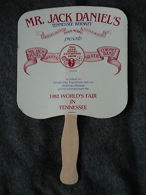   Daniels 1982 Worlds Fair Paddle Style Hand Fan   Silver Cornet Band
