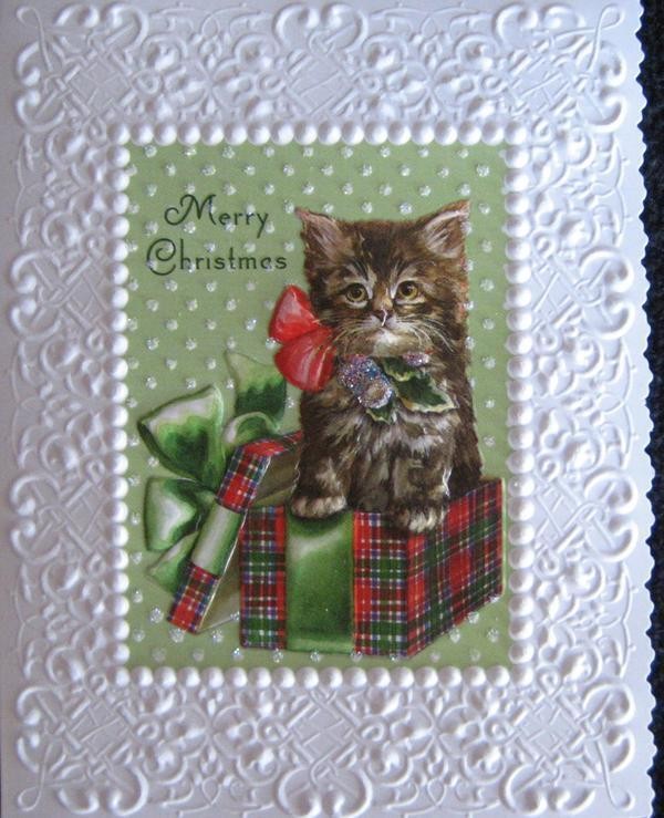 15 BOXED CARDS CAROL WILSON MERRY CHRISTMAS HOLIDAY GREETING KITTEN 