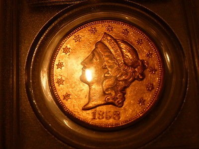 1858 $20 LIBERTY PCGS XF45*DOUBLE EAGLE*TYPE ONE PCGS UNDERGRADED 