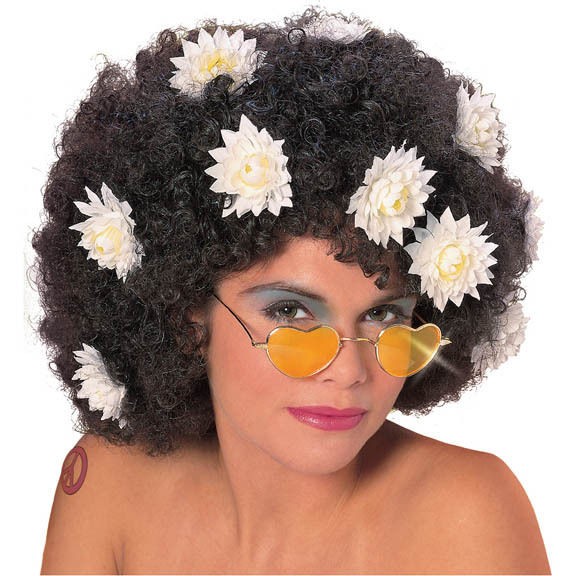 afro 60 s hippie flower daisy costume wig one day