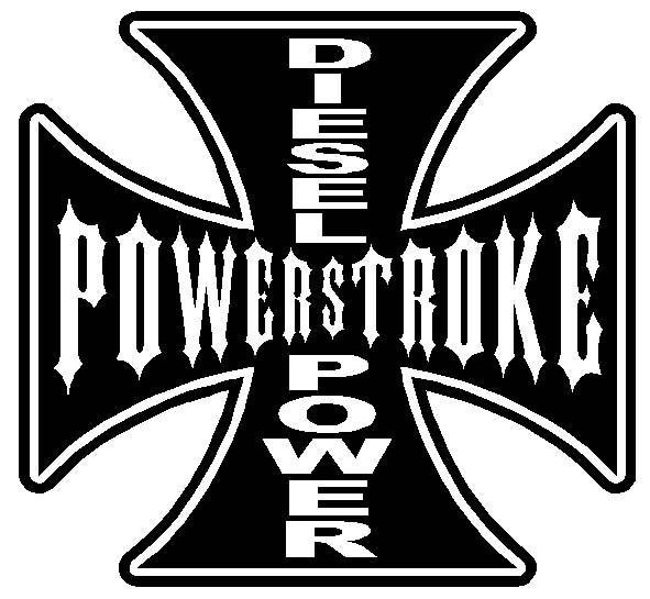 POWERSTROKE Ford MALTESE CROSS Diesel Power * Vinyl Decal Sticker 4X4 