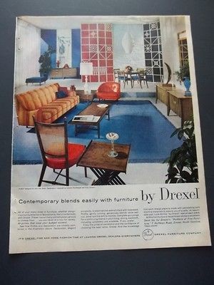 Vintage 1959 Drexel Furniture Home Decor Original Print Ad