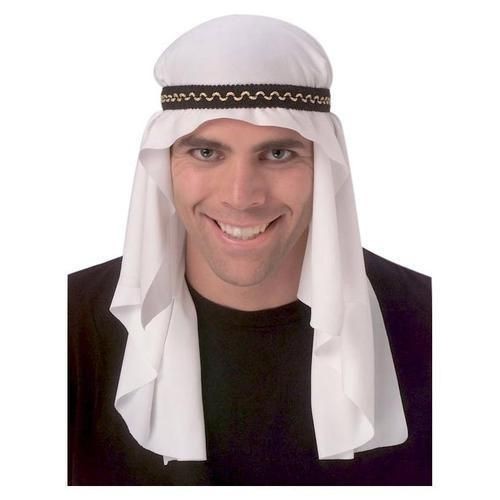 Mens Sheik Arab Arabian Mantle Hat Headpiece Costume