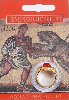 Roman Emperors Gold Gem Ring Rome Imperial SPQR History Theatre/Fancy 