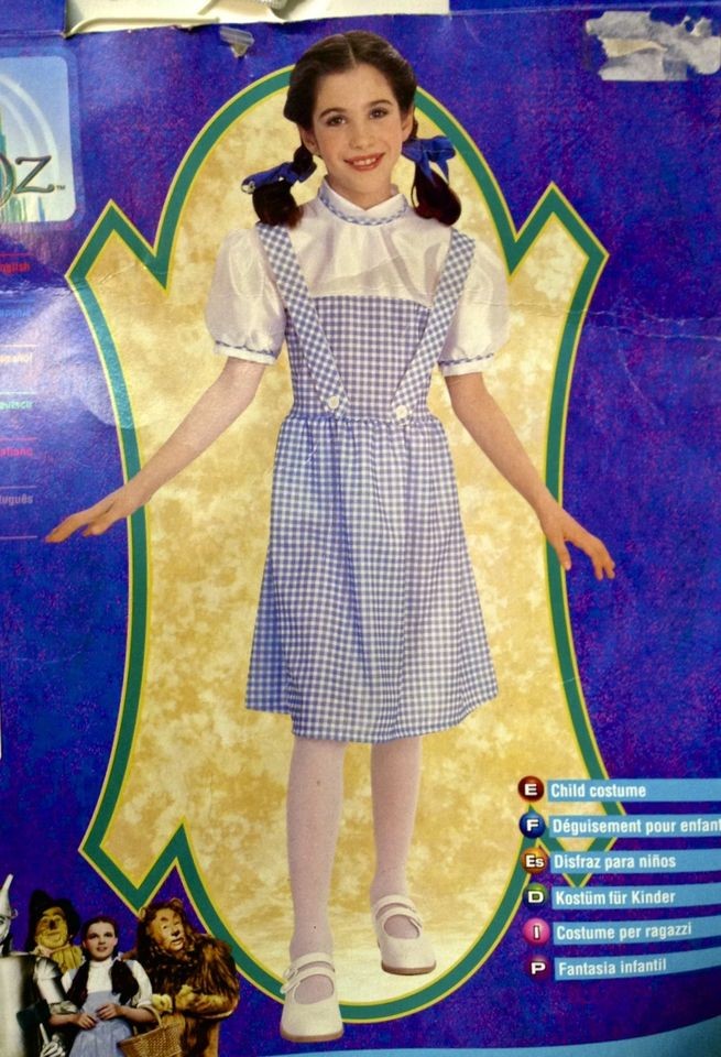 Dorothy Costume Child Large 12 Wizard of Oz Blue Dress Halloween 
