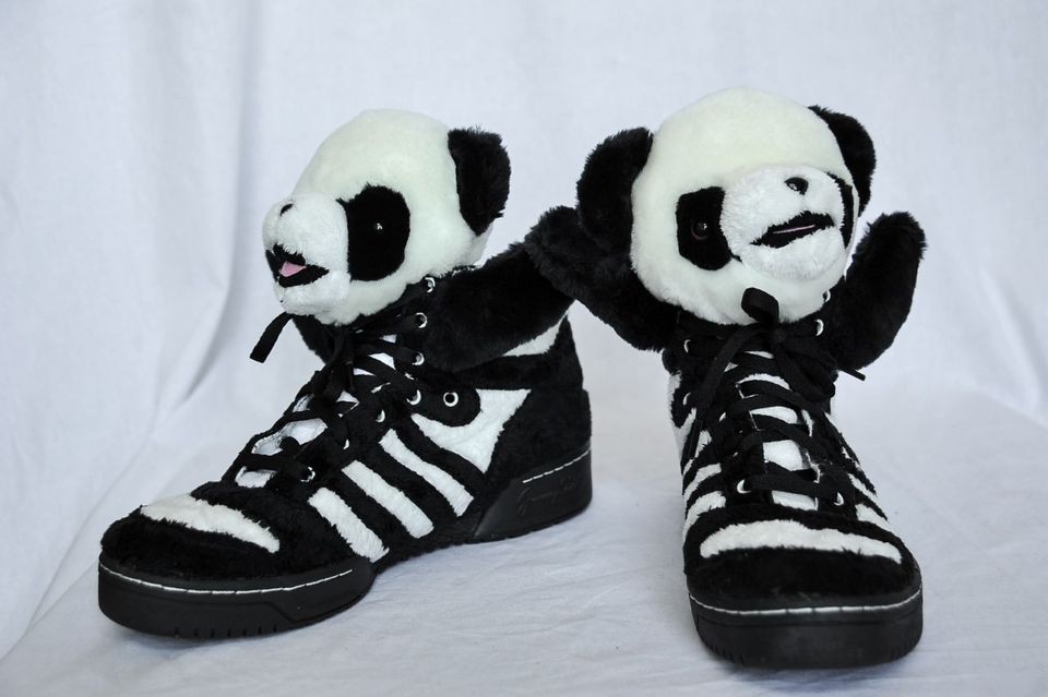 JEREMY SCOTT ADIDAS Mens Panda Teddy Bear Wing High Top Sneaker Shoe 