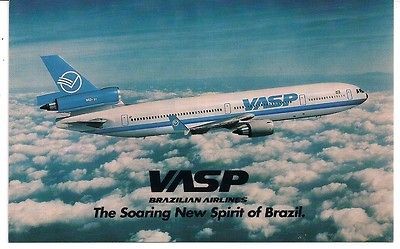 VASP BRAZILIAN AIRLINES MD 11 AIRLINE ISSUED POSTCARD  SOARING NEW 