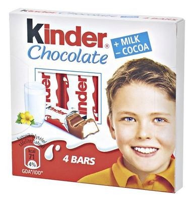 kinder chocolate 50g 4 chocolate bars in a box from