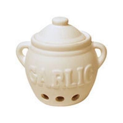 White Terra Cotta Garlic Keeper Onion Bulb Stay Fresh Longer