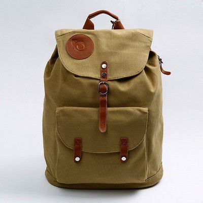   CASUAL BEIGE LEATHER MENS WOMENS BOYS GIRLS LAPTOP BACKPACK BAGS