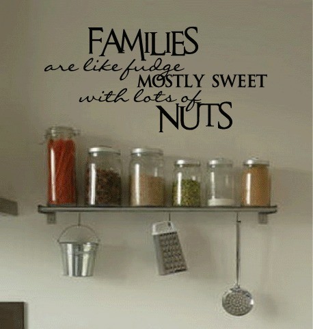 Family Like Fudge Sweet Nuts Funny Art Wall Quote Decal