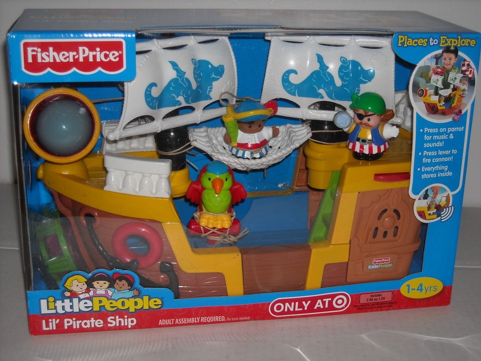 NEW FISHER PRICE LITTLE PEOPLE LIL PIRATE SHIP + MUSIC & SOUNDS