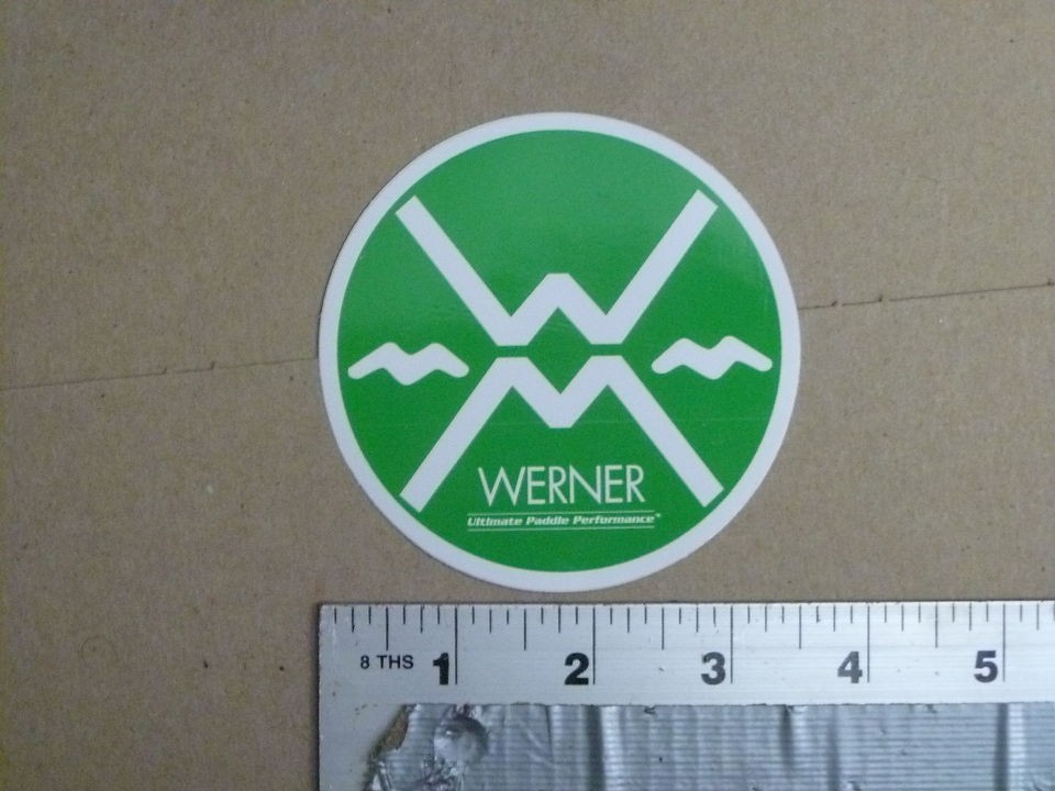 werner paddles green logo sticker decal  2