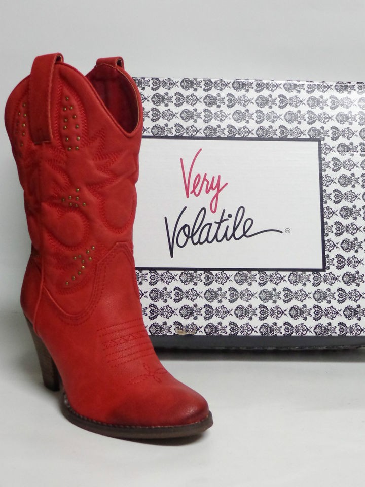 DALLAS Red Very Volatile Ladies Western Boots All Made Material Color 